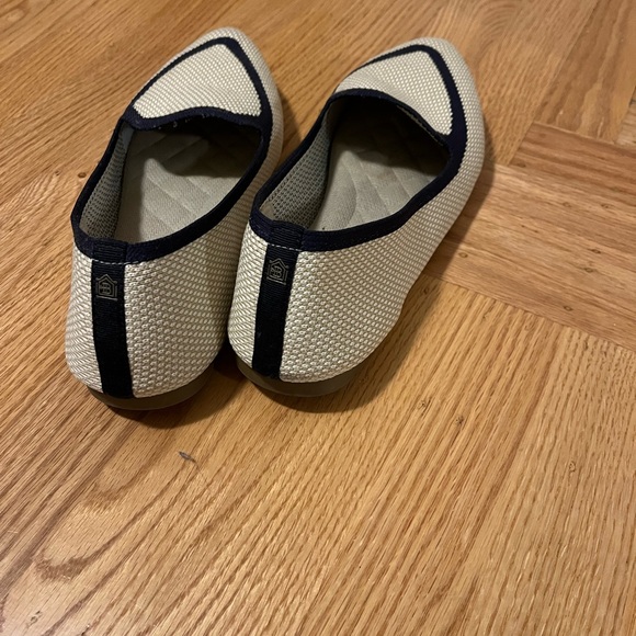 Birdies Blackbird Eggshell Womens 9 Navy Knit Point Toe Slip On Flats Shoes - Picture 3 of 5